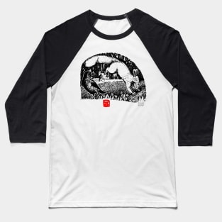 Urban Wildlife - Squirrel and Crow Baseball T-Shirt